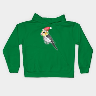 Christmas cockatiel Kids Hoodie